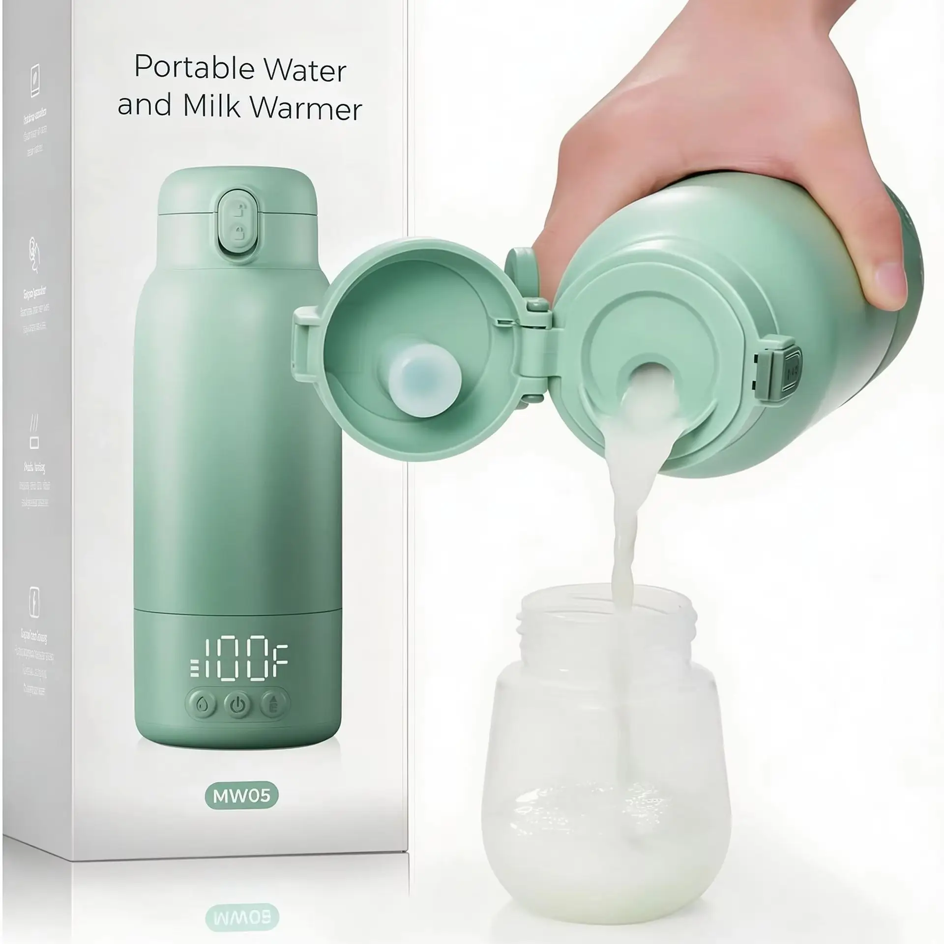 Baby Food Warmer - Aquecedor de mamadeiras portátil para viagens,
